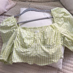 Puff sleeve cotton blouse